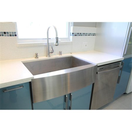 CONTEMPO LIVING 36 in Stainless Steel Farm Apron Curve Front Kitchen Sink EFS3621